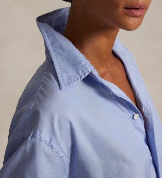 Polo Ralph Lauren Camisa oversize de algodão fil-à-fil azul