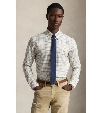 Polo Ralph Lauren Oxford-Hemd mit Karos Custom Fit Gebrochenes Weiß