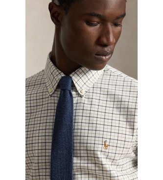 Polo Ralph Lauren Oxford-Hemd mit Karos Custom Fit Gebrochenes Weiß