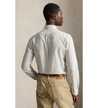 Polo Ralph Lauren Oxford-Hemd mit Karos Custom Fit Gebrochenes Weiß