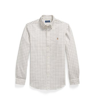 Polo Ralph Lauren Oxford-Hemd mit Karos Custom Fit Gebrochenes Weiß