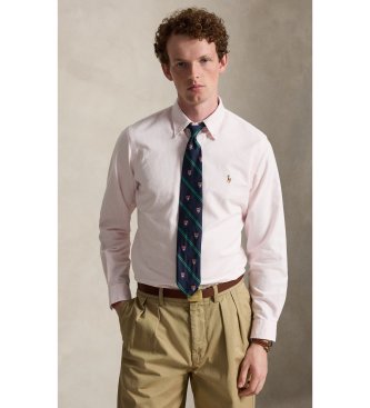 Polo Ralph Lauren Camisa oxford de listras Custom Fit rosa