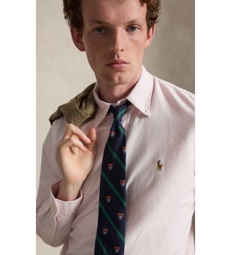 Polo Ralph Lauren Camisa oxford de listras Custom Fit rosa