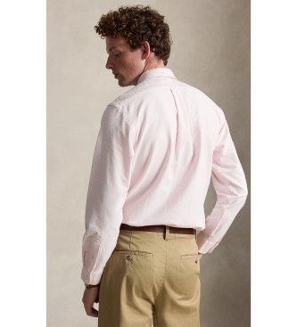 Polo Ralph Lauren Camisa oxford de listras Custom Fit rosa