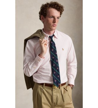 Polo Ralph Lauren Camisa oxford de listras Custom Fit rosa