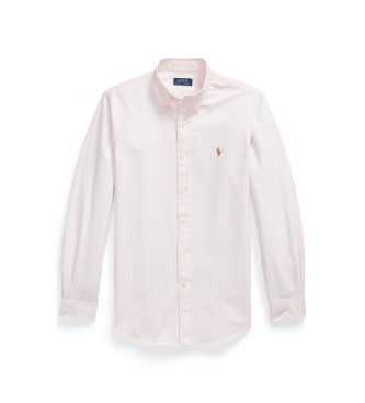 Polo Ralph Lauren Camisa oxford de listras Custom Fit rosa