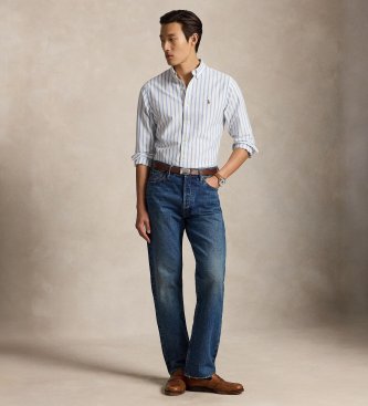 Polo Ralph Lauren Camicia oxford a righe Slim Fit azzurro chiaro