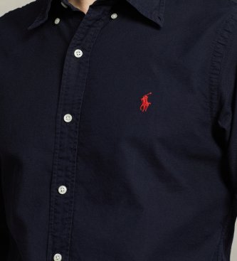 Polo Ralph Lauren Dopasowana koszula Oxford w kolorze granatowym
