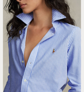 Polo Ralph Lauren Camisa de malha oxford com riscas azuis