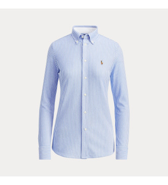Polo Ralph Lauren Camisa de malha oxford com riscas azuis