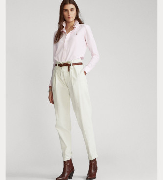 Polo Ralph Lauren Roze gestreept gebreid oxford overhemd