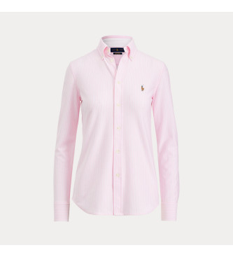 Polo Ralph Lauren Roze gestreept gebreid oxford overhemd