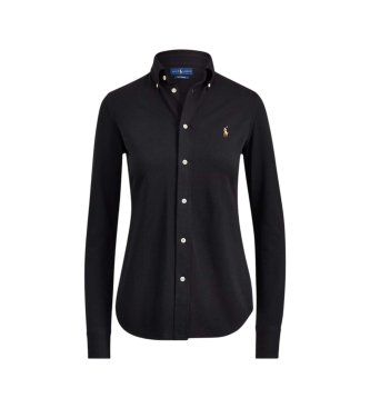 Polo Ralph Lauren Camicia Oxford slim fit in maglia di cotone nera