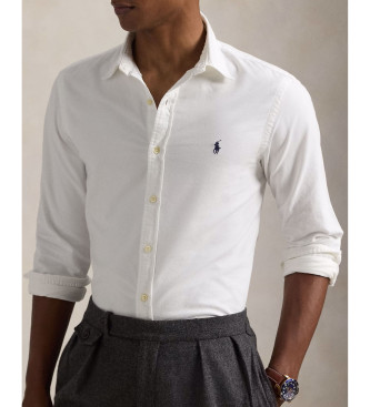 Polo Ralph Lauren Ozka srajca oxfordskega kroja, pobarvana v beli barvi