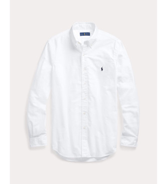 Polo Ralph Lauren Ozka srajca oxfordskega kroja, pobarvana v beli barvi