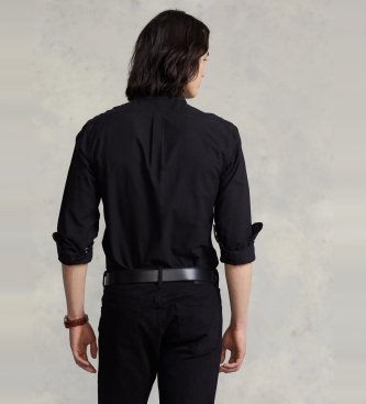 Polo Ralph Lauren Camicia Oxford slim fit, tinta in capo, nera