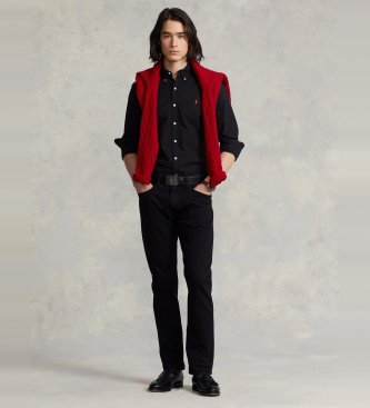 Polo Ralph Lauren Camicia Oxford slim fit, tinta in capo, nera