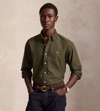 Polo Ralph Lauren Camicia oxford tinta Custom Fit verde