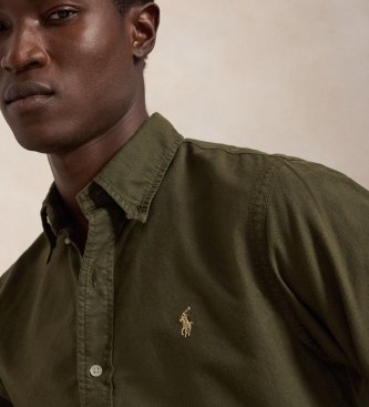 Polo Ralph Lauren Camicia oxford tinta Custom Fit verde