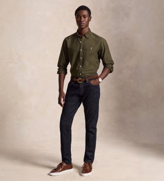 Polo Ralph Lauren Camicia oxford tinta Custom Fit verde