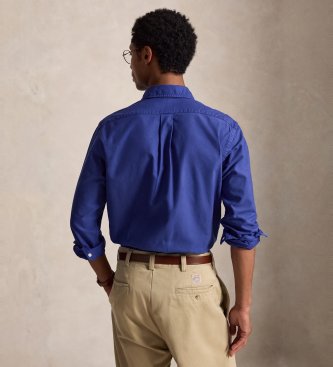 Polo Ralph Lauren Camicia oxford tinta Custom Fit blu