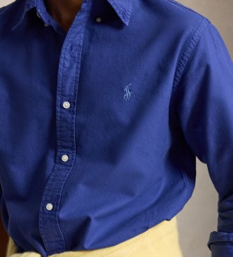 Polo Ralph Lauren Camicia oxford tinta Custom Fit blu