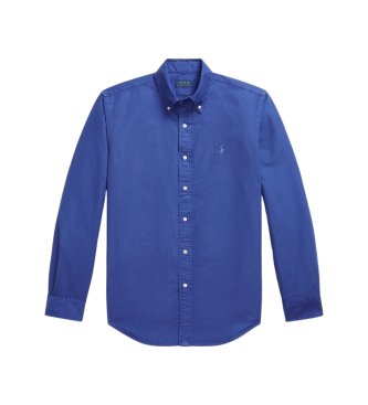 Polo Ralph Lauren Camicia oxford tinta Custom Fit blu