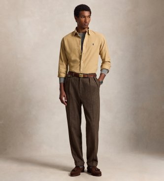 Polo Ralph Lauren Camicia Oxford tinta Custom Fit beige