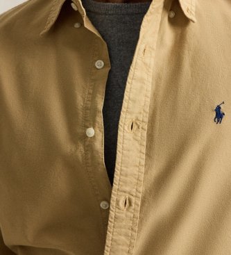 Polo Ralph Lauren Camicia Oxford tinta Custom Fit beige