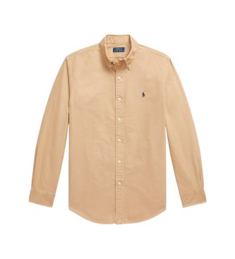 Polo Ralph Lauren Camicia Oxford tinta Custom Fit beige