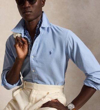 Polo Ralph Lauren Custom Fit oxfordskjorte i farvet lyseblå