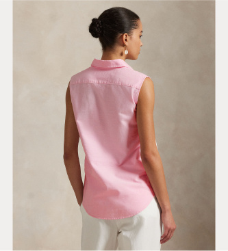 Polo Ralph Lauren Różowa koszula oxford bez rękawów