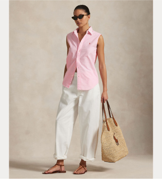 Polo Ralph Lauren Różowa koszula oxford bez rękawów