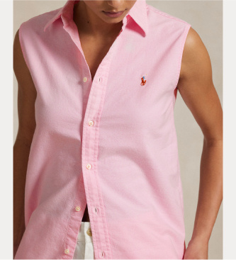 Polo Ralph Lauren Różowa koszula oxford bez rękawów