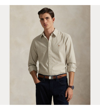 Polo Ralph Lauren Camisa de gingo de corte justo bege