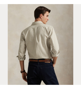 Polo Ralph Lauren Camisa de gingo de corte justo bege