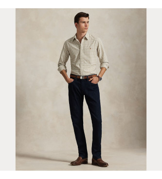Polo Ralph Lauren Camisa de gingo de corte justo bege