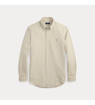 Polo Ralph Lauren Camisa de gingo de corte justo bege