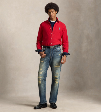 Polo Ralph Lauren Chemise oxford avec Polo Bear Custom Fit rouge