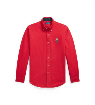 Polo Ralph Lauren Chemise oxford avec Polo Bear Custom Fit rouge
