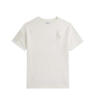 Polo Ralph Lauren Big Pony hvid strikket T-shirt i bomuld