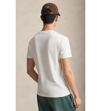 Polo Ralph Lauren White Custom Slim Fit Polo Bear Polo Shirt