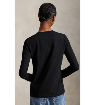 Polo Ralph Lauren Classic Fit gebreid T-shirt van zwart katoen