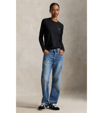 Polo Ralph Lauren Classic Fit gebreid T-shirt van zwart katoen