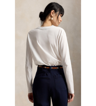 Polo Ralph Lauren T-shirt van gebreid katoen Classic Fit wit