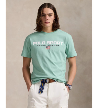 Polo Ralph Lauren Classic Fit Polo Sport turkos stickad T-shirt