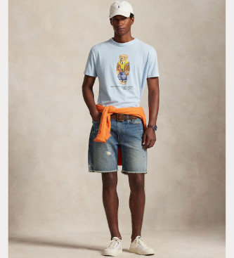 Polo Ralph Lauren Bear Custom Slim Fit Polohemd blau