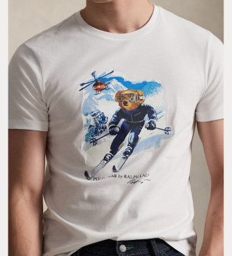 Polo Ralph Lauren Bear Custom Slim Fit Polohemd wei