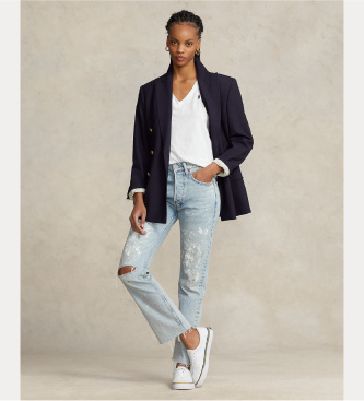 Polo Ralph Lauren T-shirt branca com decote em V