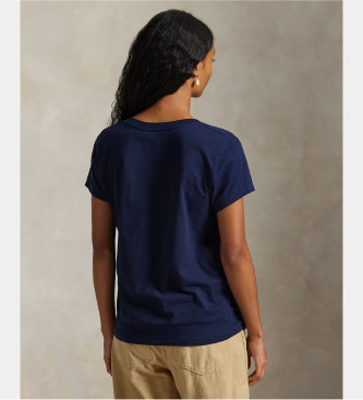 Polo Ralph Lauren T-shirt com decote em V azul-marinho